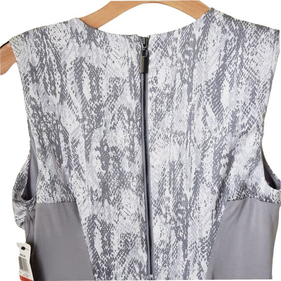 Alfani Gray/White Paris Chic Draped Snake Print Sleeveless Top XS NWT - Picture 4 of 10